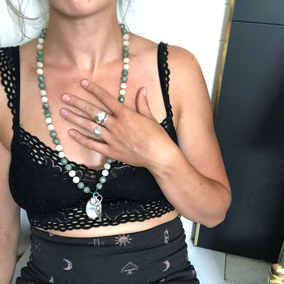 Mariposite and Jade Goddess Necklace - Picture 2 of 8